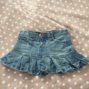 Denim flared/pleated skirt